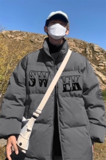 港风秋冬潮流保暖立领宽松棉服外套男MY62053P95控118，男装棉衣，电商A268A