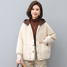 时尚百搭宽松显瘦连帽保暖棉服女冬装新款外套，女装棉衣/棉服，悦见她