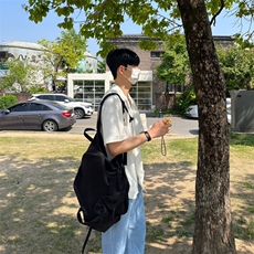 816B-CS020-P45短袖简约衬衫韩宽松慵懒落肩男，男装衬衫，星座816B