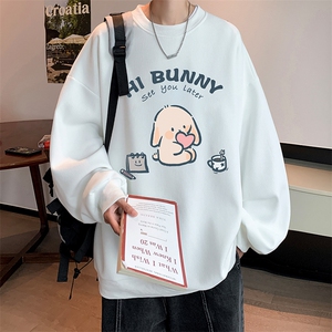 华夫格卫衣圆领卫衣男大码长袖t恤男外套 HW76314-P30加绒款-P40图片