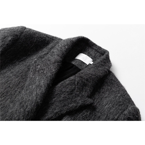 1长毛马海毛财阀灰金属西装领大码M-5XL加厚羊毛大衣77936P210控图片