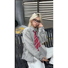 美式复古水洗灰色牛仔衬衫男痞帅毛边初秋外套宽松短款衬衣AJK164，男装衬衫，星座208-5
