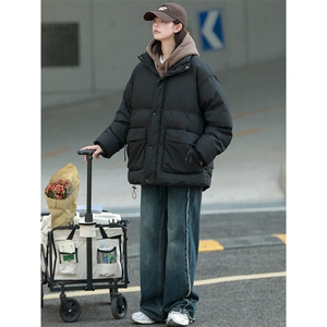 冬上新加棉加厚棉服中性宽松立领棉衣外套男女 8349-P115控价158图片