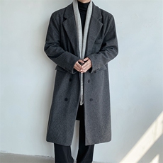中长款毛呢大衣男2024新款春秋季棉外套高级感英伦风衣JK0252-P98，男装风衣，星座308B-2