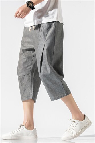 春夏男日系哈伦裤灯笼裤休闲宽松七分腿裤运动大码亚麻裤917P45,男装休闲裤,钱塘788(原4013)