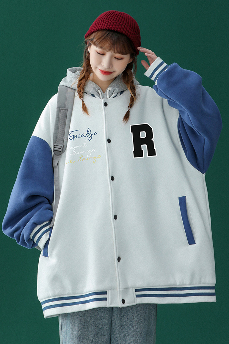 2022春季新品百搭简约卡通印花夹克休闲棒球服外套潮G94P65控78,男装夹克,A247A