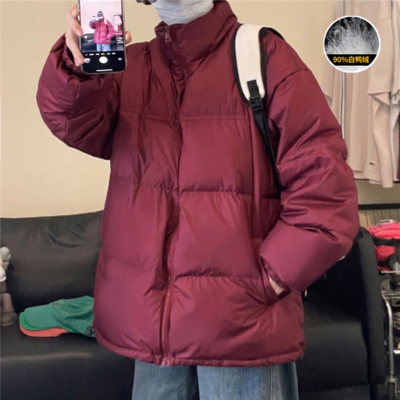 白鸭绒潮流光板抽绳立领羽绒服保暖外套Y5848-P140【特价】,男装羽绒服,电商A007