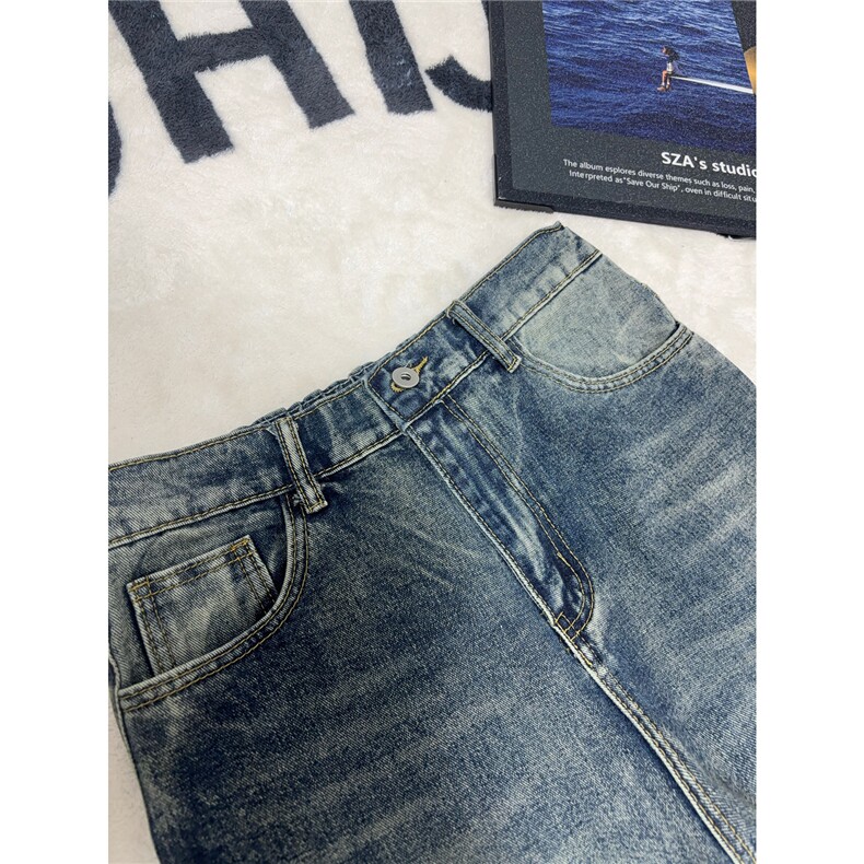 B221美式ins高街暗黑重工艺宽松直筒牛仔裤LK26627-特P45控78,男装牛仔裤,电商B221