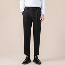 休闲裤男秋冬季新款垂感长裤黑色宽松直筒阔腿西裤男K39，男装西裤，星座1116A-2（原606A-1）