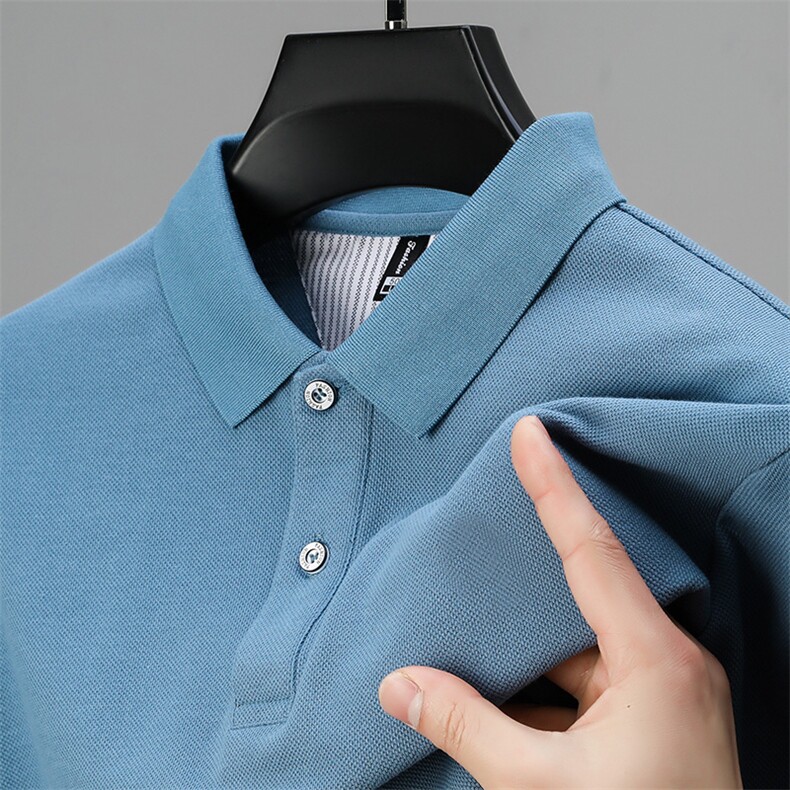 Polo衫男士短袖T恤纯棉中年爸爸夏装高端休闲衣服时尚体恤潮,男装Polo衫,电商B212（原钱塘6029）