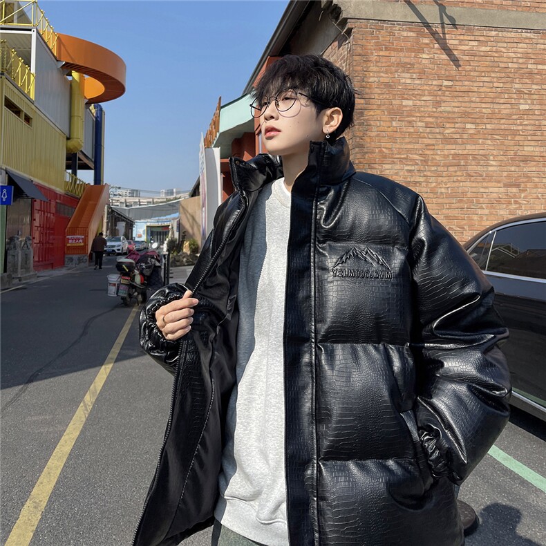 港风鳄鱼纹钢印字母设计棉衣大码潮流休闲棉衣男MY77728P128控168，男装棉衣，星座227-7