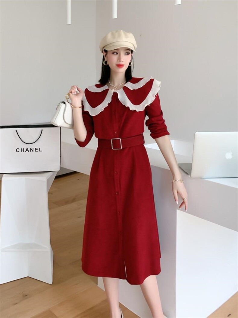 三色三码秋款连衣裙，女装连衣裙，票意情