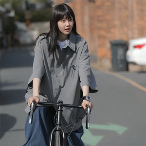 夏季户外机能工装短袖衬衫男女大口袋情侣休闲衬衣 CK629图片