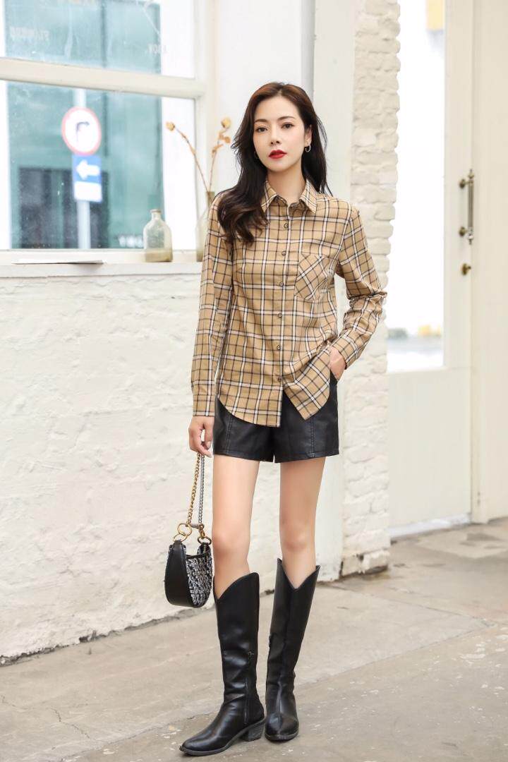 格子衬衫薄款/加绒，女装衬衫，伊洛姿