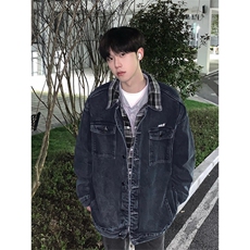 高级感双层领牛仔外套休闲夹克JK76特P83，男装工装外套，星座908-1