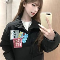 1506-1/GW8000/P89春季潮情侣百搭宽松立领青年夹棉外套，女装短外套，星座1506A