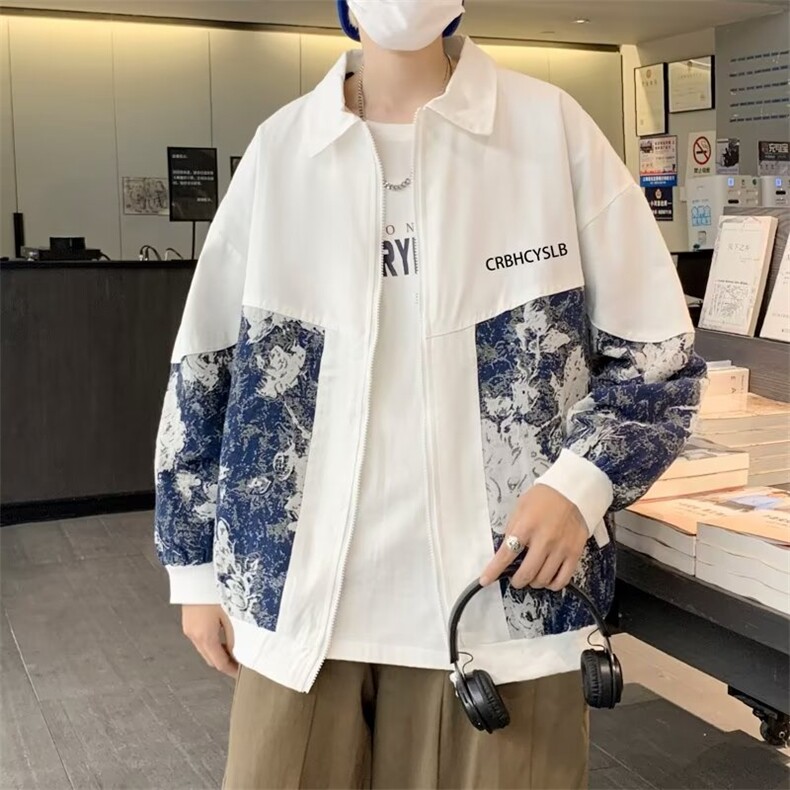 潮牌高级感潮工装外套春秋季vintage高街痞帅夹克男W4910-P57,男装衬衫,星座512-2