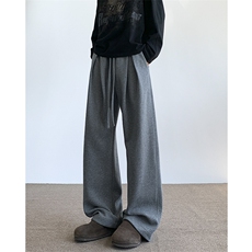 新款老钱风工字褶A字廓形弯刀卫裤XZ604-K133-特P35控68，男装休闲裤，星座604