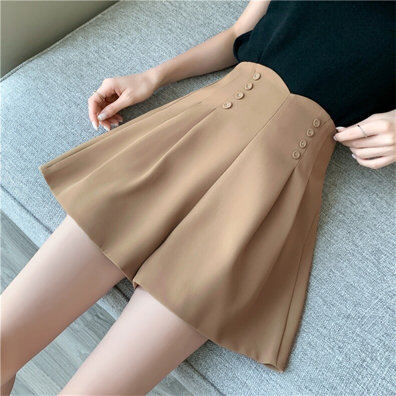 西装短裤女夏季薄款显瘦小个子休闲宽松褶皱五分阔腿A字裤子,女装短裤/热裤,梦白服饰厂