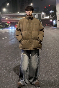 外景冬季加厚面包服男潮ins韩版宽松保暖棉衣立领外套MF9369/P90图片