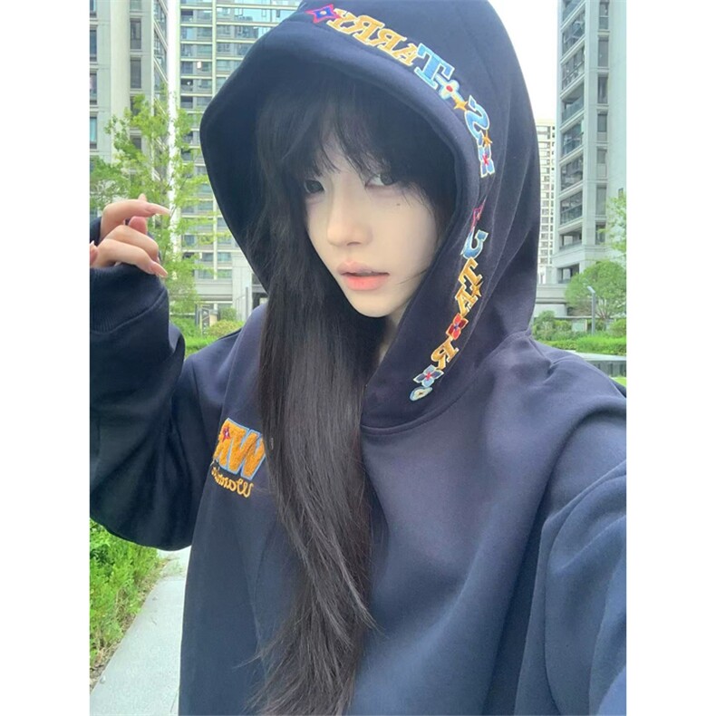 网图有货华棉WR美式字母刺绣连帽卫衣男女A1111-常规P55加绒P60,男装卫衣,星座1505