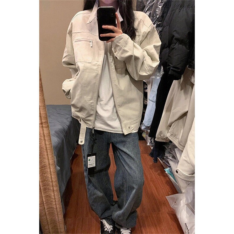 复古立领夹克外套女春秋2025年宽松设计感男女同款上衣潮JW6502,男装夹克,星座1116A（原606A-3）