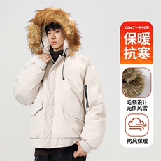 美式毛领派克棉服男冬季加厚工装棉衣情侣外套M060-P110迷彩P115，男装棉衣，星座308B-2
