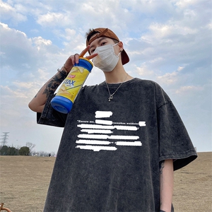 量大优可供抖音视频 支持得物品质配合二开 美式水洗短袖t恤SX101图片