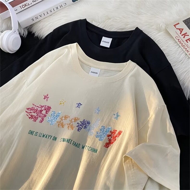 W229-P30美式星星短袖T恤夏季潮牌潮流新款半袖衣服,男装T恤,星座911-1
