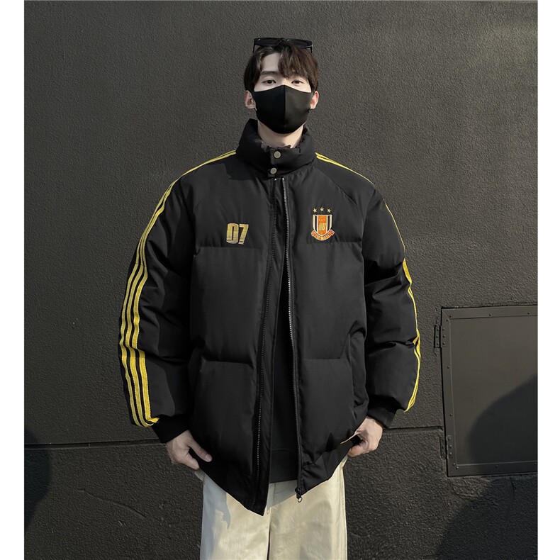 冬装新品港风织带棉服刺绣logo棉衣休闲加厚外套男G1105P118,男装棉衣,电商A339