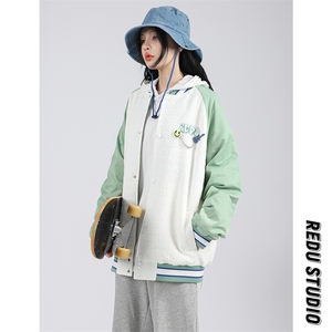 秋装新品潮韩版夹克棒球服男女中性风胸针刺绣潮牌外套 8013-P95图片