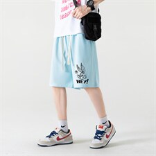 HD74179-P22华夫格短裤男大码宽松五分裤男直筒中裤，男装休闲裤，电商A040
