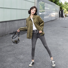 牛仔外套女2022春装新款韩版宽松复古港味百搭工装夹克，女装短外套，梦懿尔