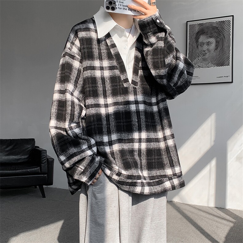 现货WY10076-P60控88秋季新款抖音高品质时尚百搭假两件卫衣,男装卫衣,电商A059