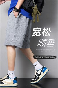 2022潮流短裤华夫格面料宽松港风裤子男士DK7870-P41,女装休闲裤,星座717