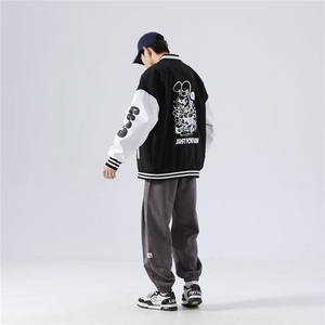 外套男女同款春秋新款百搭宽松情侣棒球服夹克JK848-P40图片