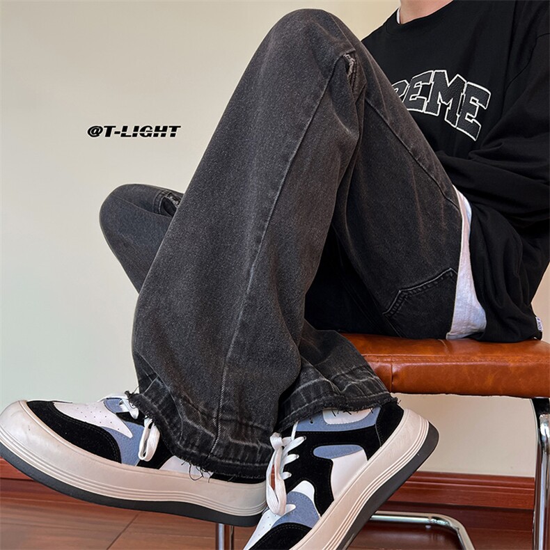 B2212022秋冬美式ins高街小众纯色百搭牛仔裤LK22079-P60控78,男装牛仔裤,电商B221