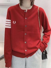 TB麦穗刺绣开衫，女装针织衫/毛衣，美莎羊绒