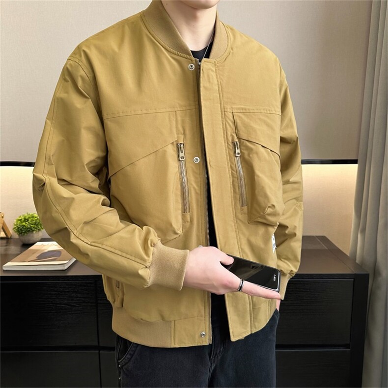 2025春装店主风新款棒球领工装休闲夹克时尚潮流外套58115-P125,男装夹克,电商A413