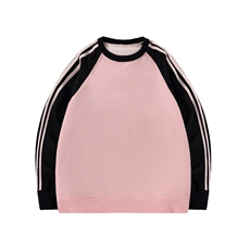 粉色拼黑色袖