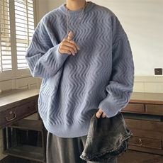1506/QMY9140/P43秋冬加厚毛衣男韩版潮流宽松ins港风慵懒线衣，男装针织衫/毛衣，星座1506
