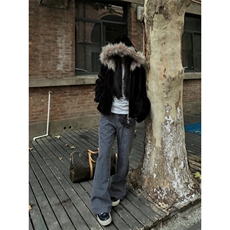 【有货】W200CC-特P100毛领毛绒外套男冬季高级感棉服，男装夹克，星座1007（原301D）