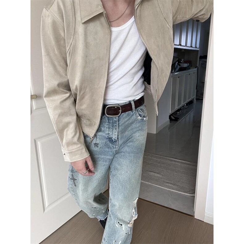 网图短款麂皮绒夹克春季时尚外套1209-1-JK21-P90主推可谈，男装夹克，星座1209-1