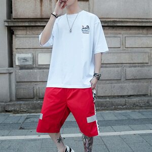 夏季短袖t恤男生套装搭配潮牌韩版潮流一套DS773T图片