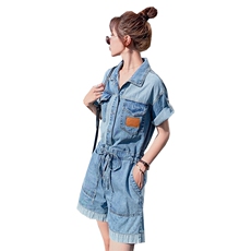 连体裤2023年夏季宽松柔软舒适宽松短裤时尚，女装连体裤，钱塘布衣