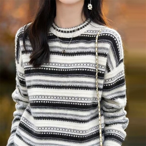 毛衣女冬季加厚外穿内搭套头圆领短款小个子时尚针织衫打底衫上衣图片