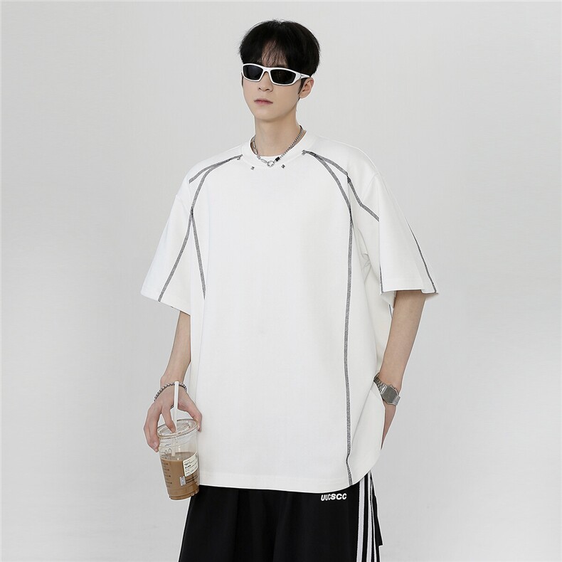 美式复古设计感短袖T恤男2026夏季新款重磅半袖上衣T802-P38,男装T恤,电商C307