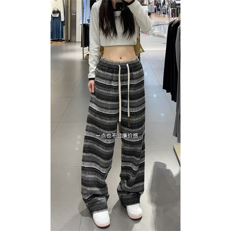 2025秋季新款女模大码美式垂感毛呢卫裤M-5XHK24695-P50,男装休闲裤,电商A022