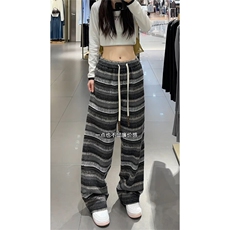 2025秋季新款女模大码美式垂感毛呢卫裤M-5XHK24695-P50，男装休闲裤，电商A022