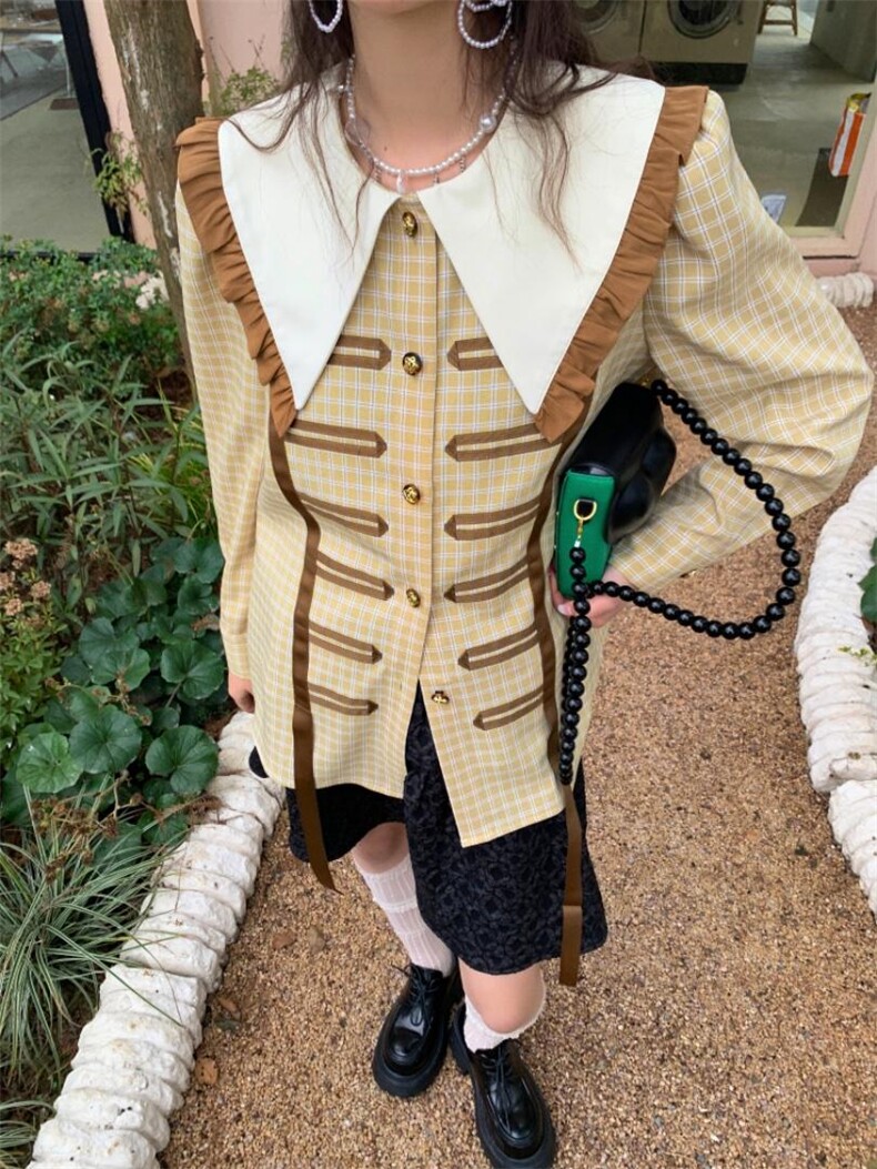 飘带系宽松衬衫，女装衬衫，YOUER DENG